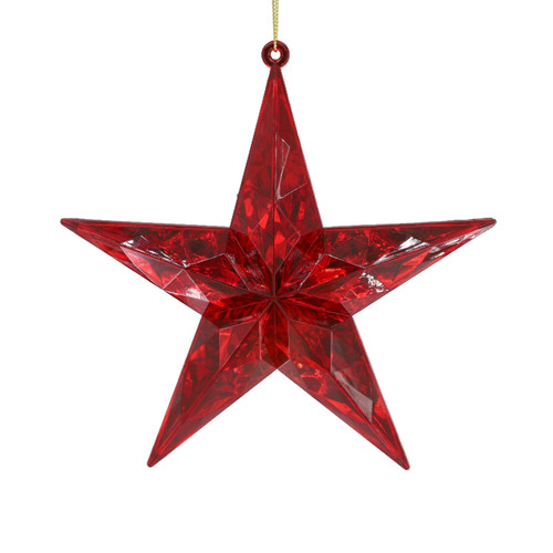 Red Diamond Star Hanging Ornament (14cm)