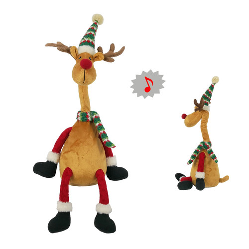 Singing Christmas Moose Figure (54cm)