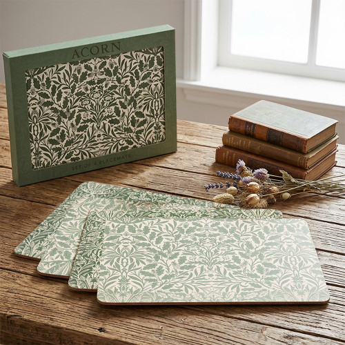 Green Acorn Placemats Set