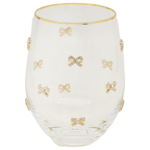 Gold Bow Madelaine Stemless Glass