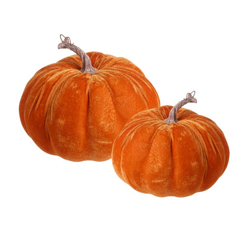 Orange Velvet Pumpkin Set (20cm)