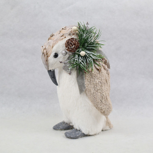 Grey Posing Textured Winter Penguin (23cm)