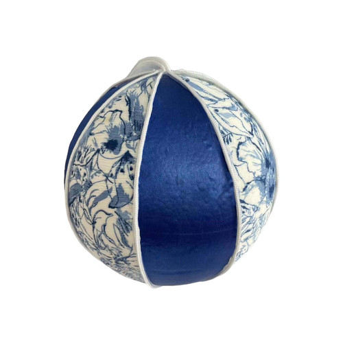 Blue & White Delftware Stripe Bauble (10cm)