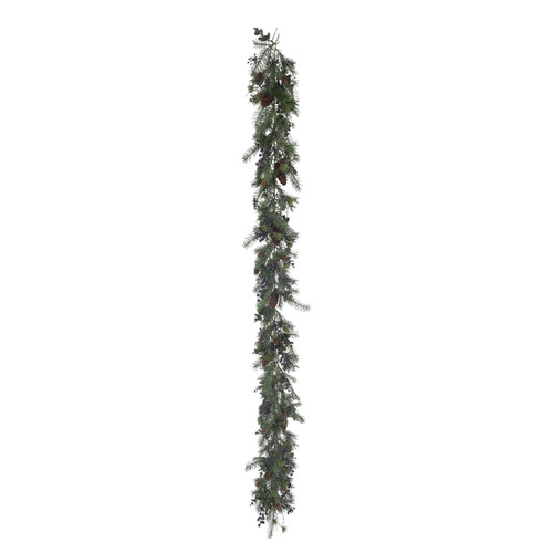 Green Pine Cone & Berry Winter Garland (182cm)