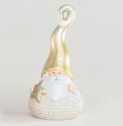 Champagne Ceramic Santa Ornament (30cm)