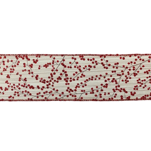 Red Shiny Berry Natural Ribbon (2.5inch)