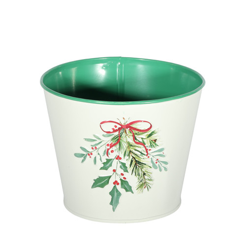 Holly Spray Metal Planter (14cm)