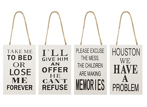 Funny Quote Hanging Signs (4 Assorted)       