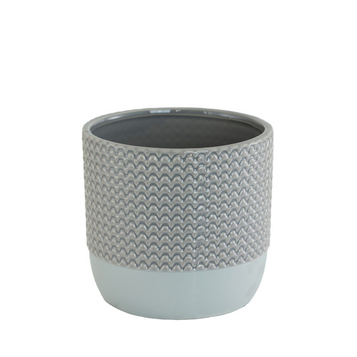 Grey Wavy Line Two Tone Planter (13cm)