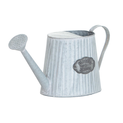 Silver Metal Flowers & Garden Watering Can (20cm)