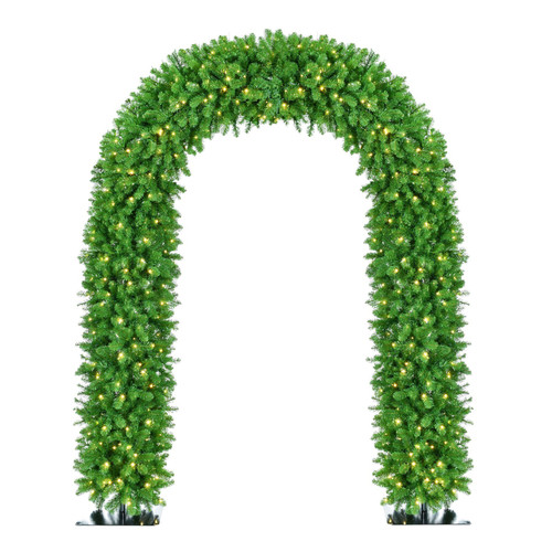 Green Pre-Lit Artificial Spruce Arch (2880 Tips) (8FT)