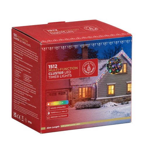 Multi-Coloured LED Cluster Lights Twinkle Effect (1512 Lights) (14m)