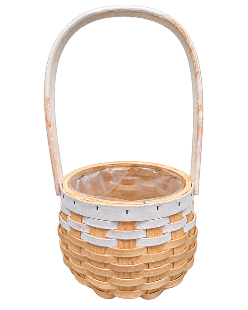 Two Tone Round Meadow Weave Basket