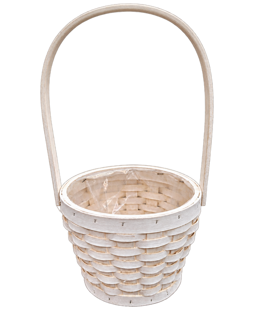 Whitewash Round Cottage Basket
