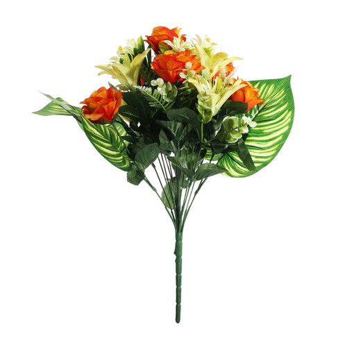 Orange Pembroke Open Rose with Tiger Lily Mixed Bush