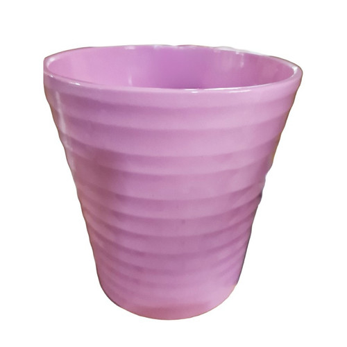 Pink Ribbed Pot Cover (13cm)