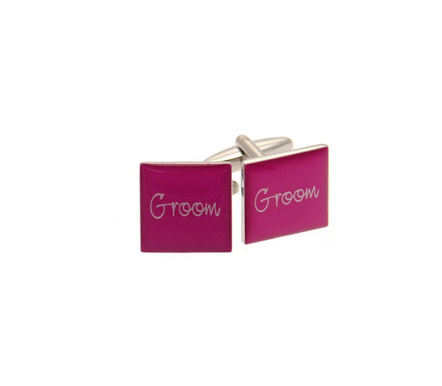 Groom Pink Square Cufflinks Groom Pink Square Cufflinks