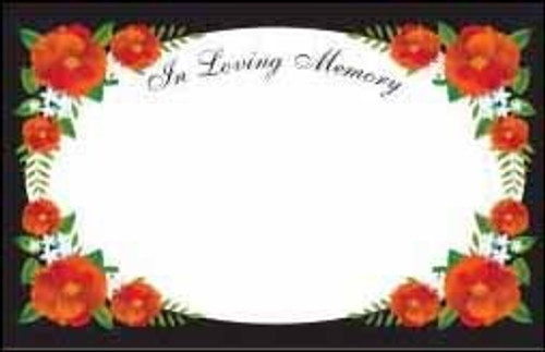 Red Flower Border - In Loving Memo