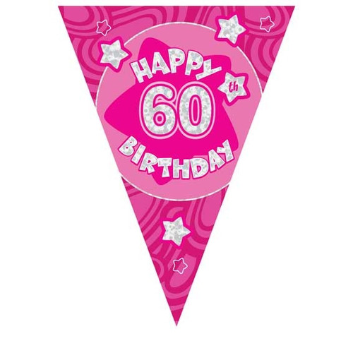Pink Holographic 60th Banner Pink Holographic 60th Banner