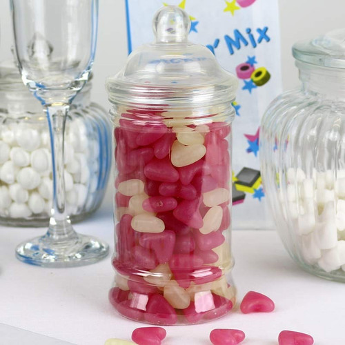 Pink and White Hearts Candy Jar