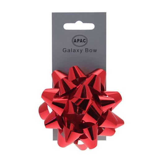 Metallic Red Sticky Bow 75mm