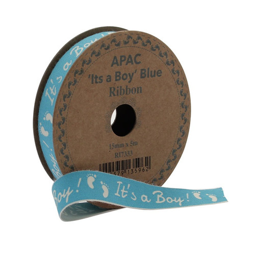 Its a Boy Blue Ribbon 15mm Its a Boy Blue Ribbon 15mm