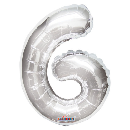 Silver Number 6 Balloon 14inch Silver Number 6 Balloon 14inch