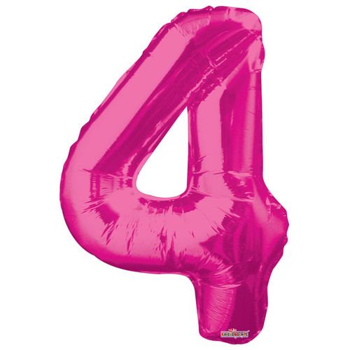 Magenta Number 4 Balloon 34inch