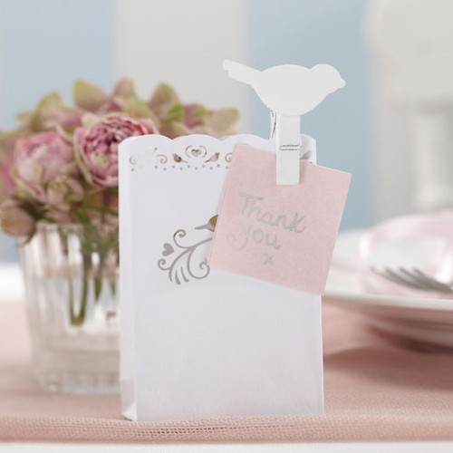 White Vintage Wooden Bird Pegs