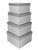 Square Box with Glitter Lid Set of 4  (Silver)