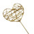 Glittered Heart Wand - Gold (7cm Dia on 30cm Handle)