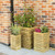 Contemporary Slatted Planter Set