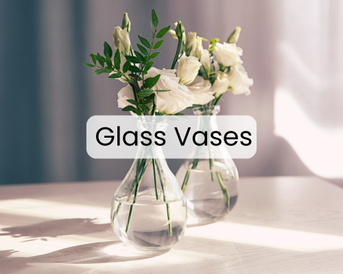 2 glass vases 