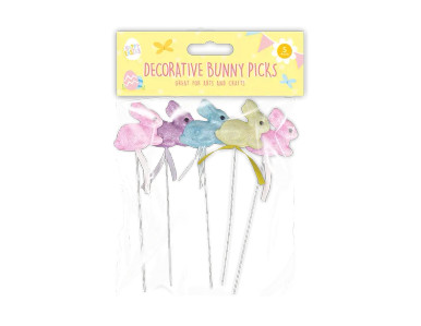 Pack of 5 Mini Bunny Decorative Picks