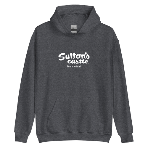 A mockup of the Sultan's Castle Arcade Hoodie