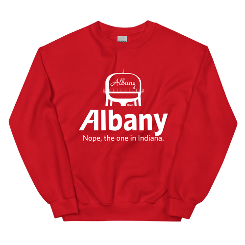 A mockup of the Allstate Parody Albany Watertower Crewneck