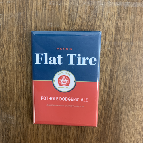 Flat Tire Pothole Dodgers' Ale Fat Tire Parody Magnet