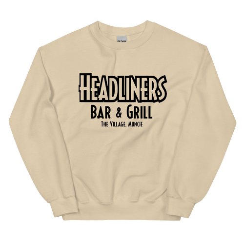 A mockup of the Headliners Bar & Grill Crewneck