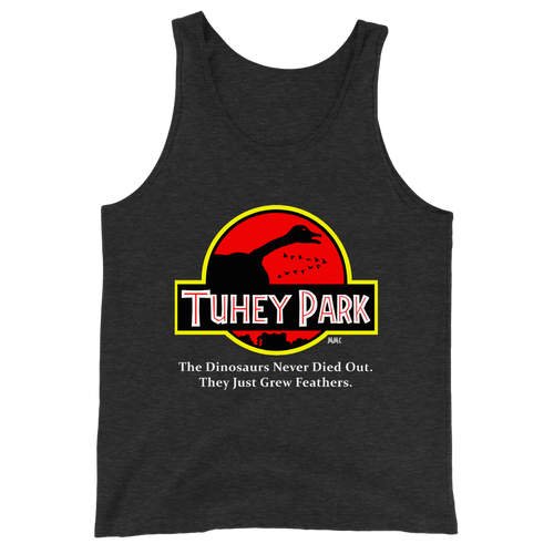A mockup of the Jurassic Tuhey Park Tank Top