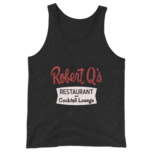 A mockup of the Robert Q's Restaurant & Cocktail Lounge Tank Top