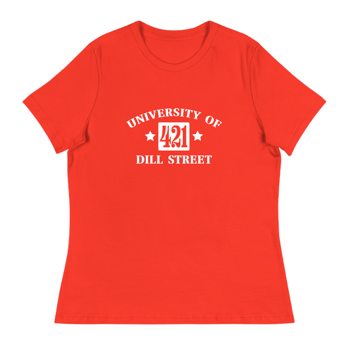 A mockup of the University of Dill Street Ladies Tee