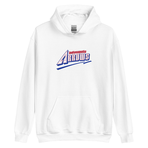 A mockup of the Indy Arrows Baseball Team Hoodie