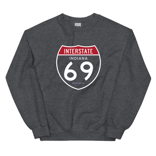 A mockup of the Interstate 69 Crewneck
