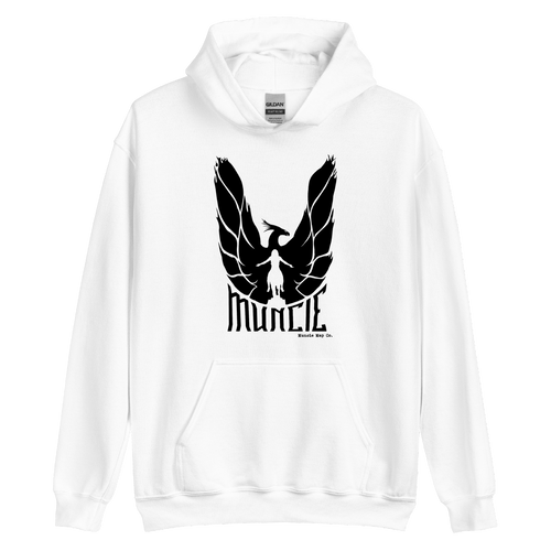 A mockup of the Phoenix Rising Muncie Hoodie