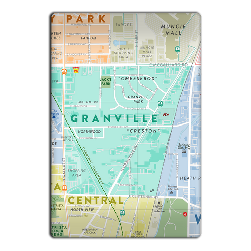 Granville Neighborhood Map Magnet