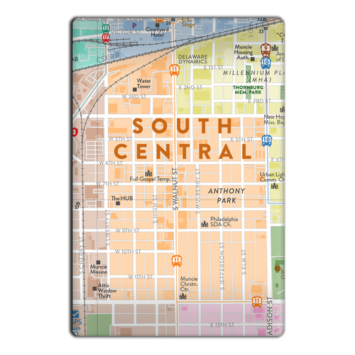 South Central Neighborhood Map Magnet
