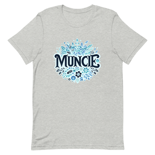 A mockup of the Autumn Bouquet Muncie Frost T-Shirt
