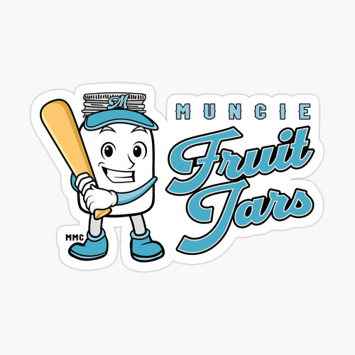 Fruit Jars Historic Muncie Baseball Team Updated Sticker