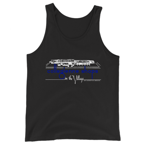 A mockup of the Collegienne Shop Ball Stores Tank Top