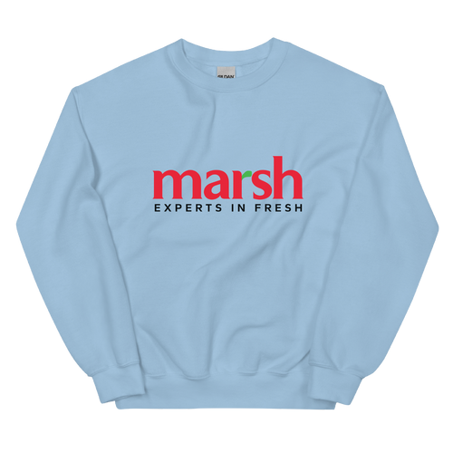A mockup of the Marsh Supermarkets Experts in Fresh Crewneck